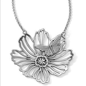 BRIGHTON ENCHANTED GARDEN SILVER FLOWER NECKLACE